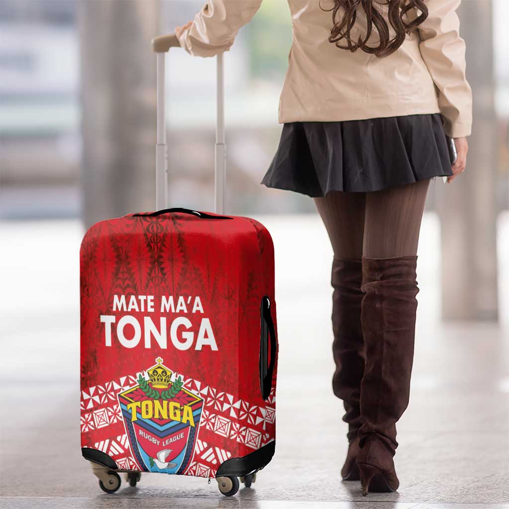 Mate Ma'a Tonga Luggage Cover Double White Dove and Kupesi Ngatu Art Tattoo LT03 - Polynesian Pride