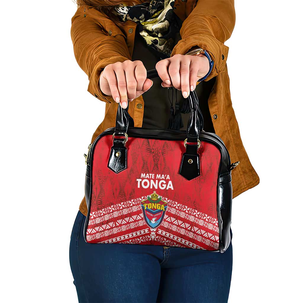Mate Ma'a Tonga Shoulder Handbag Double White Dove and Kupesi Ngatu Art Tattoo LT03 One Size Red - Polynesian Pride