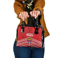 Mate Ma'a Tonga Shoulder Handbag Double White Dove and Kupesi Ngatu Art Tattoo LT03 One Size Red - Polynesian Pride