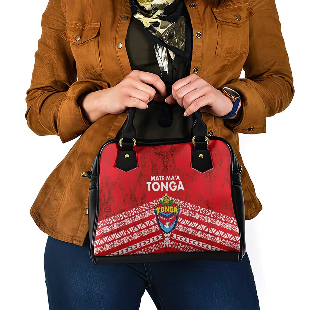 Mate Ma'a Tonga Shoulder Handbag Double White Dove and Kupesi Ngatu Art Tattoo LT03 - Polynesian Pride