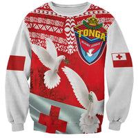 Mate Ma'a Tonga Sweatshirt Douple White Dove and Kupesi Ngatu Art Tattoo