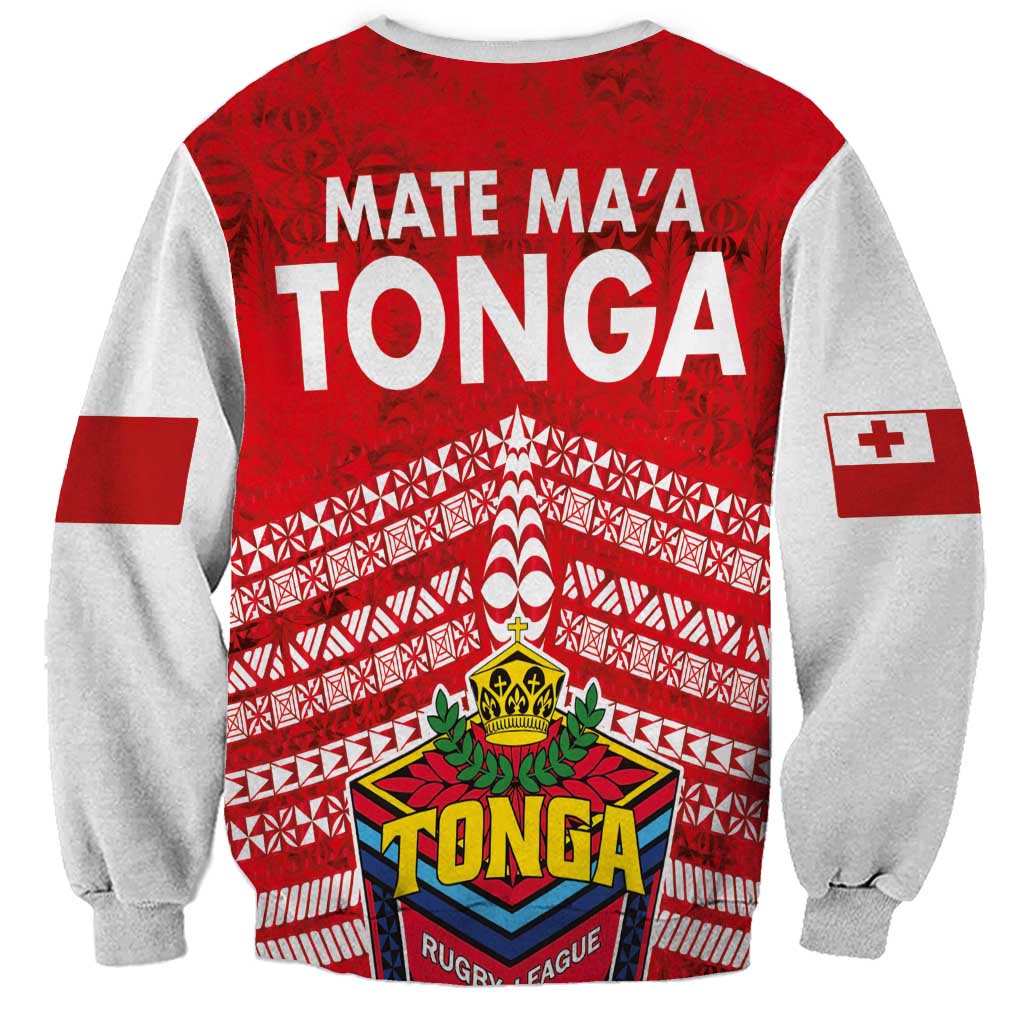Mate Ma'a Tonga Sweatshirt Douple White Dove and Kupesi Ngatu Art Tattoo