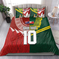 Custom Mate Ma'a Tonga and Australia Kangaroo Bedding Set Nation Seal with Mascot Aboriginal and Tongan Kupesi Ngatu Art LT03 - Polynesian Pride
