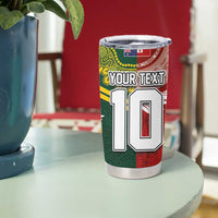 Custom Mate Ma'a Tonga and Australia Kangaroo Tumbler Cup Nation Seal with Mascot Aboriginal and Tongan Kupesi Ngatu Art