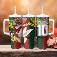 Custom Mate Ma'a Tonga and Australia Kangaroo Tumbler With Handle Nation Seal with Mascot Aboriginal and Tongan Kupesi Ngatu Art