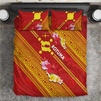 Rotuma Island Bedding Set Fijian Tapa with Polynesian Art and Hibiscus