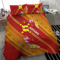 Rotuma Island Bedding Set Fijian Tapa with Polynesian Art and Hibiscus