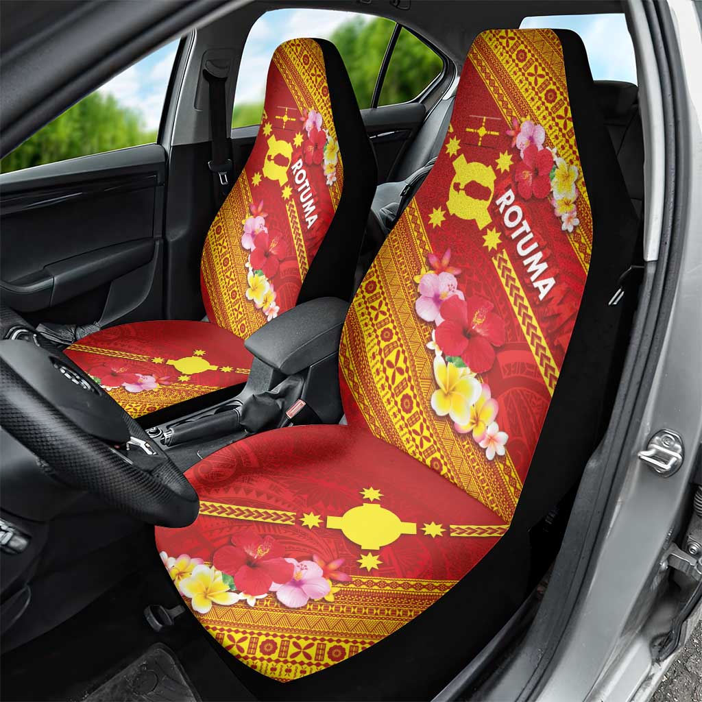 Rotuma Island Car Seat Cover Fijian Tapa with Polynesian Art and Hibiscus LT03 - Polynesian Pride