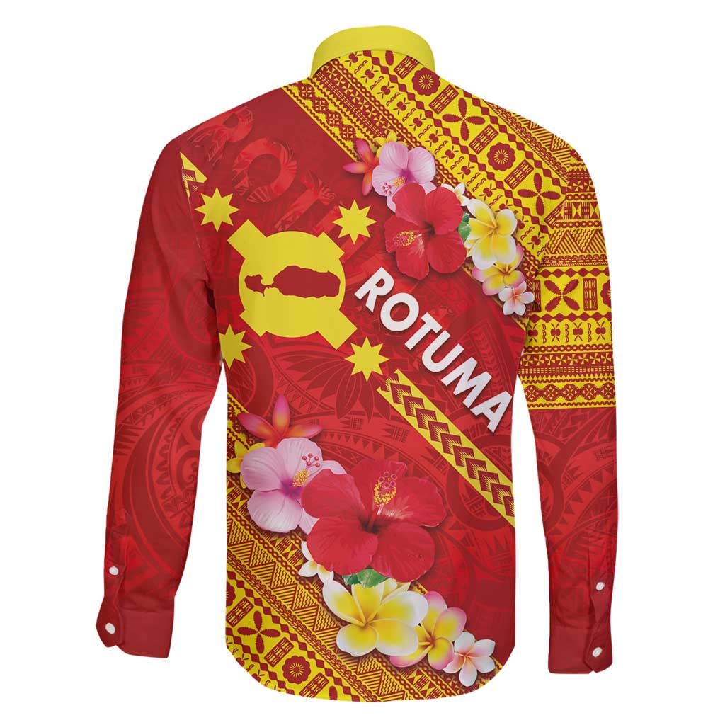 Rotuma Island Family Matching Long Sleeve Bodycon Dress and Hawaiian Shirt Fijian Tapa with Polynesian Art and Hibiscus