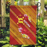 Rotuma Island Garden Flag Fijian Tapa with Polynesian Art and Hibiscus LT03 Garden Flag Red - Polynesian Pride