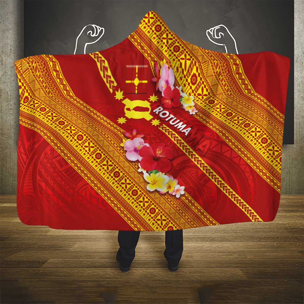 Rotuma Island Hooded Blanket Fijian Tapa with Polynesian Art and Hibiscus LT03 - Polynesian Pride