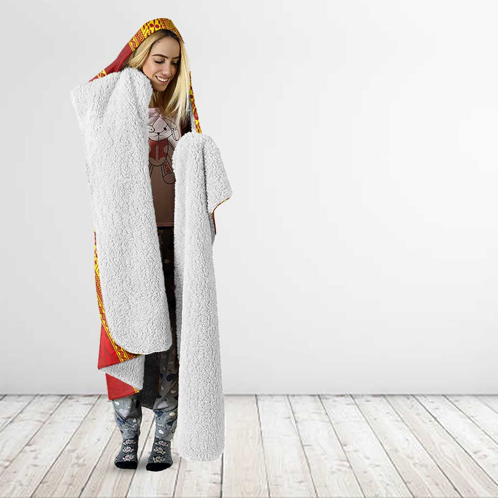 Rotuma Island Hooded Blanket Fijian Tapa with Polynesian Art and Hibiscus LT03 - Polynesian Pride