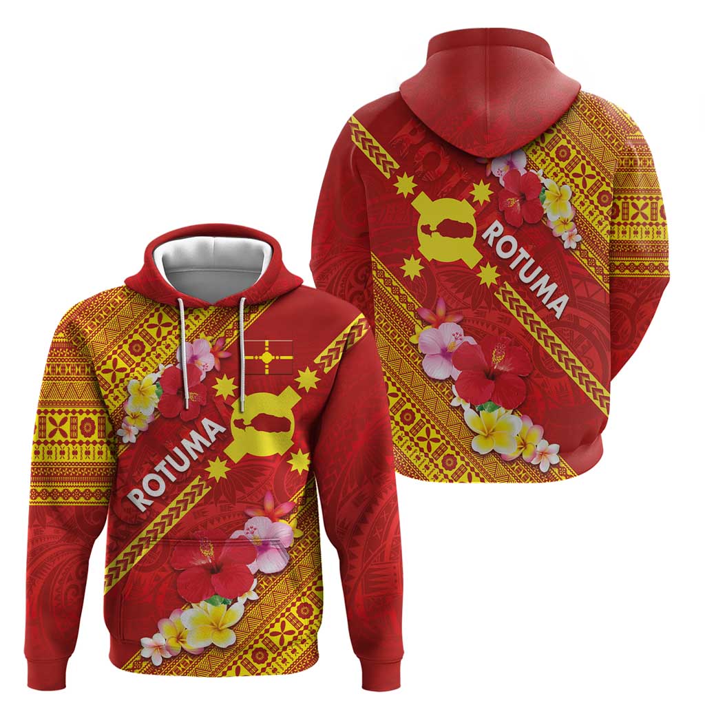 Rotuma Island Hoodie Fijian Tapa with Polynesian Art and Hibiscus LT03 - Polynesian Pride