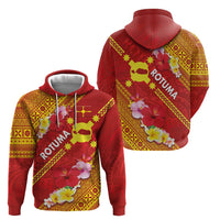 Rotuma Island Hoodie Fijian Tapa with Polynesian Art and Hibiscus LT03 - Polynesian Pride