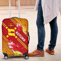 Rotuma Island Luggage Cover Fijian Tapa with Polynesian Art and Hibiscus LT03 Red - Polynesian Pride