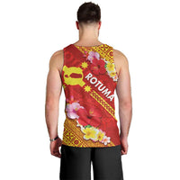 Rotuma Island Men Tank Top Fijian Tapa with Polynesian Art and Hibiscus LT03 - Polynesian Pride