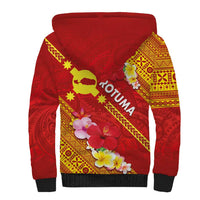 Rotuma Island Sherpa Hoodie Fijian Tapa with Polynesian Art and Hibiscus LT03 - Polynesian Pride