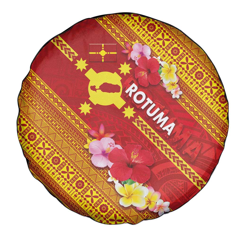 Rotuma Island Spare Tire Cover Fijian Tapa with Polynesian Art and Hibiscus LT03 - Polynesian Pride