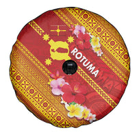 Rotuma Island Spare Tire Cover Fijian Tapa with Polynesian Art and Hibiscus LT03 - Polynesian Pride