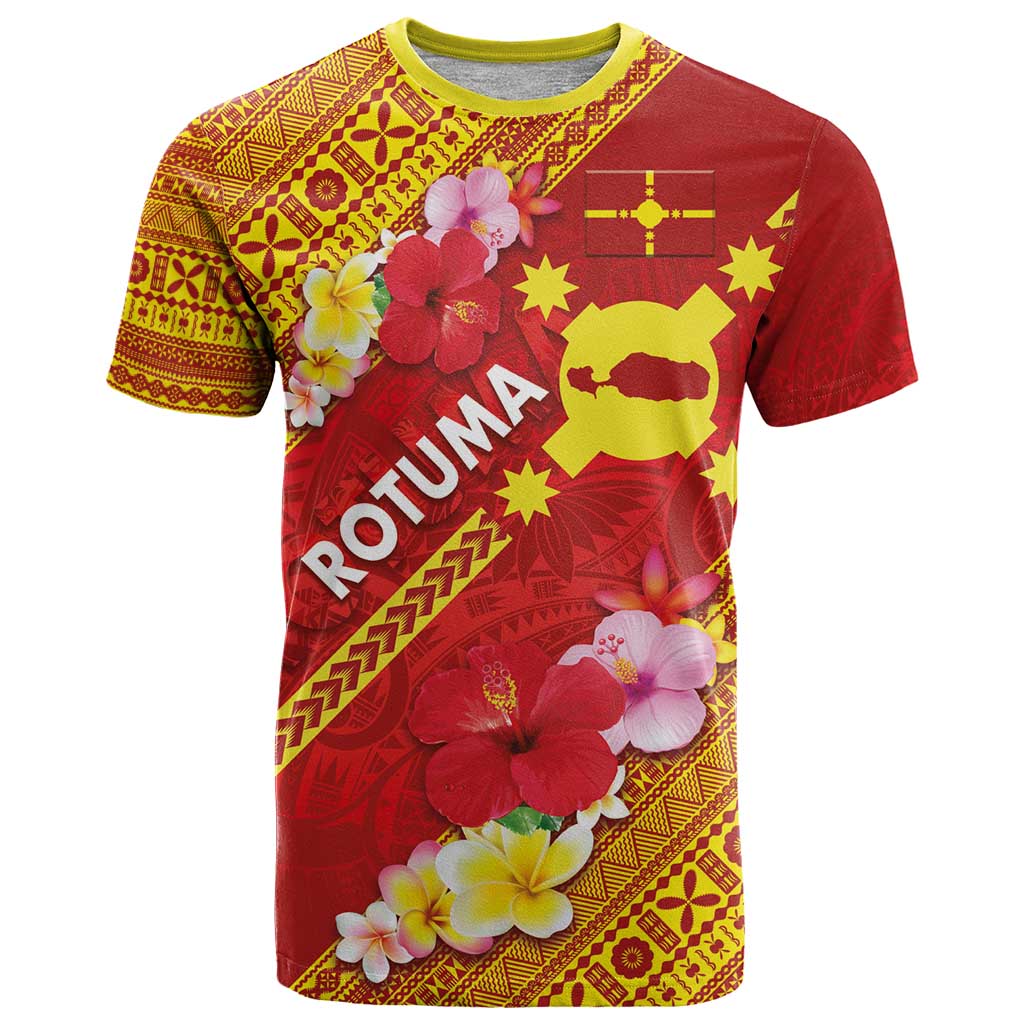 Rotuma Island T Shirt Fijian Tapa with Polynesian Art and Hibiscus