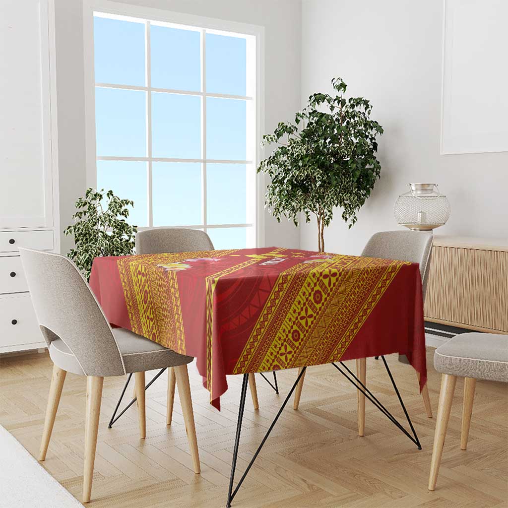 Rotuma Island Tablecloth Fijian Tapa with Polynesian Art and Hibiscus LT03 - Polynesian Pride