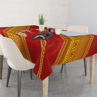 Rotuma Island Tablecloth Fijian Tapa with Polynesian Art and Hibiscus LT03 - Polynesian Pride