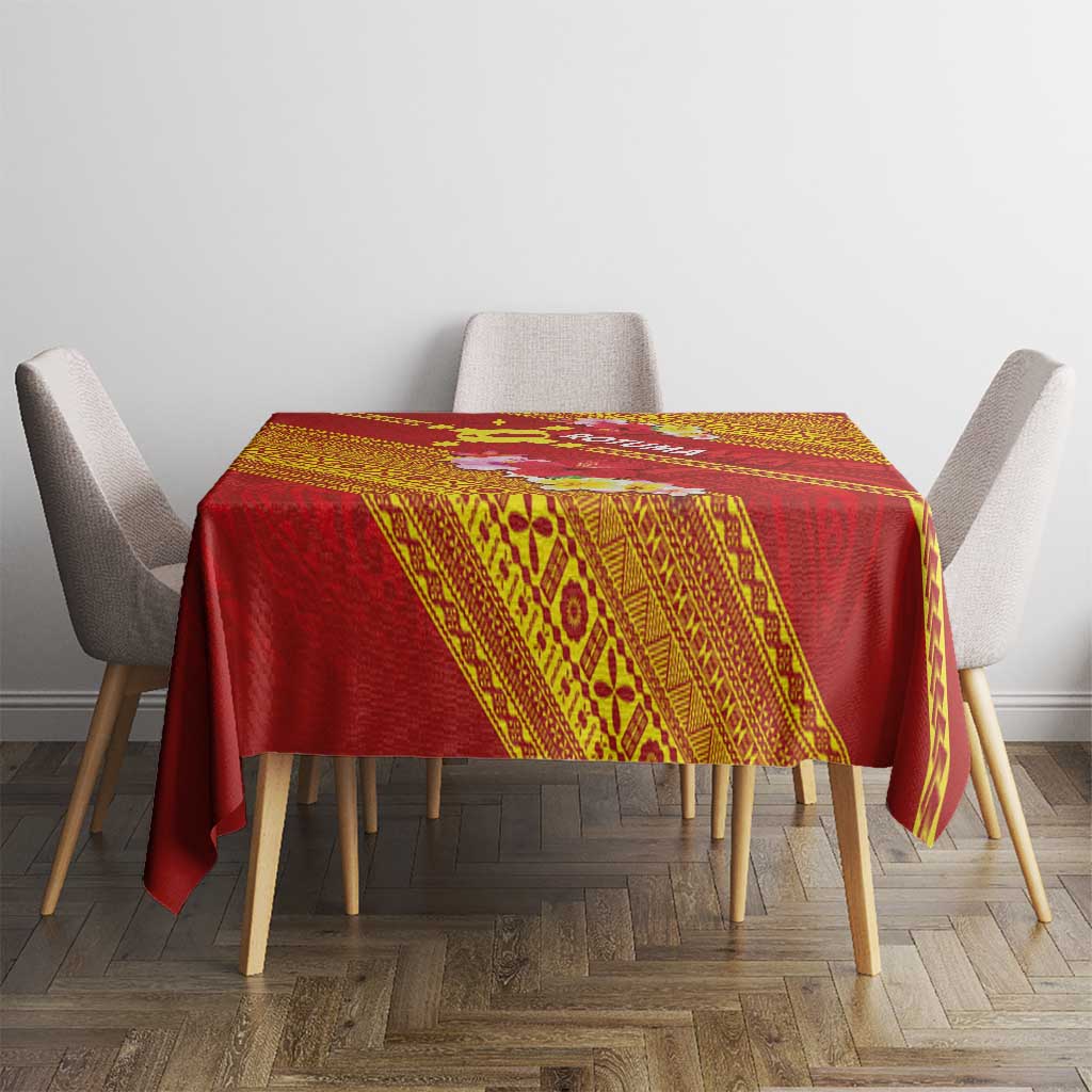 Rotuma Island Tablecloth Fijian Tapa with Polynesian Art and Hibiscus LT03 - Polynesian Pride