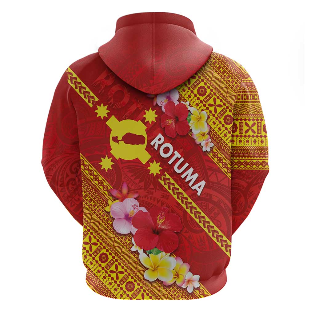 Rotuma Island Zip Hoodie Fijian Tapa with Polynesian Art and Hibiscus LT03 - Polynesian Pride