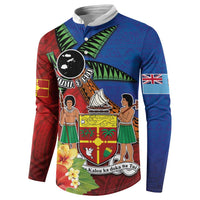 Personalised Fiji and Rotuma Together Button Sweatshirt Fjian Masi and Pacific Pattern Mix Culture