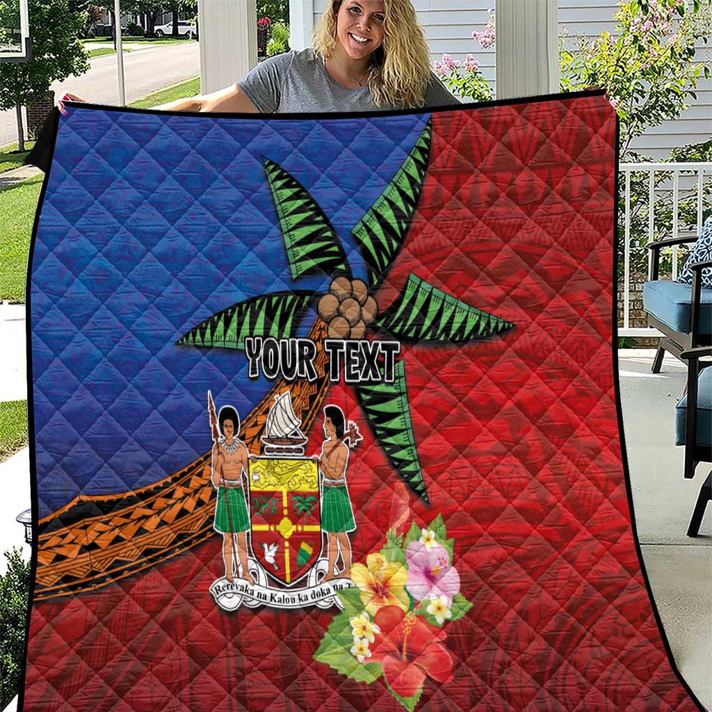 Personalised Fiji and Rotuma Together Quilt Fjian Masi and Pacific Pattern Mix Culture