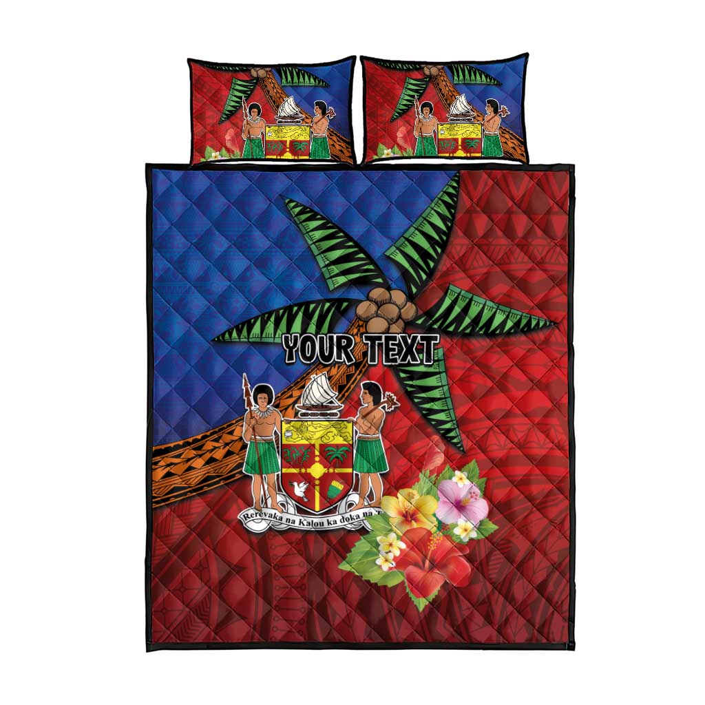Personalised Fiji and Rotuma Together Quilt Bed Set Fjian Masi and Pacific Pattern Mix Culture