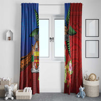 Personalised Fiji and Rotuma Together Window Curtain Fjian Masi and Pacific Pattern Mix Culture LT03 - Polynesian Pride