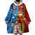 Personalised Fiji and Rotuma Together Wearable Blanket Hoodie Tapa and Pacific Art Pattern with Cultural Emblems Half Style