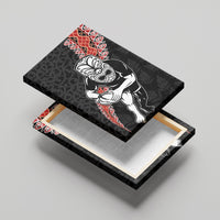 New Zealand Maori Warrior Rugby Canvas Wall Art Maori and Silver Fern Half Style