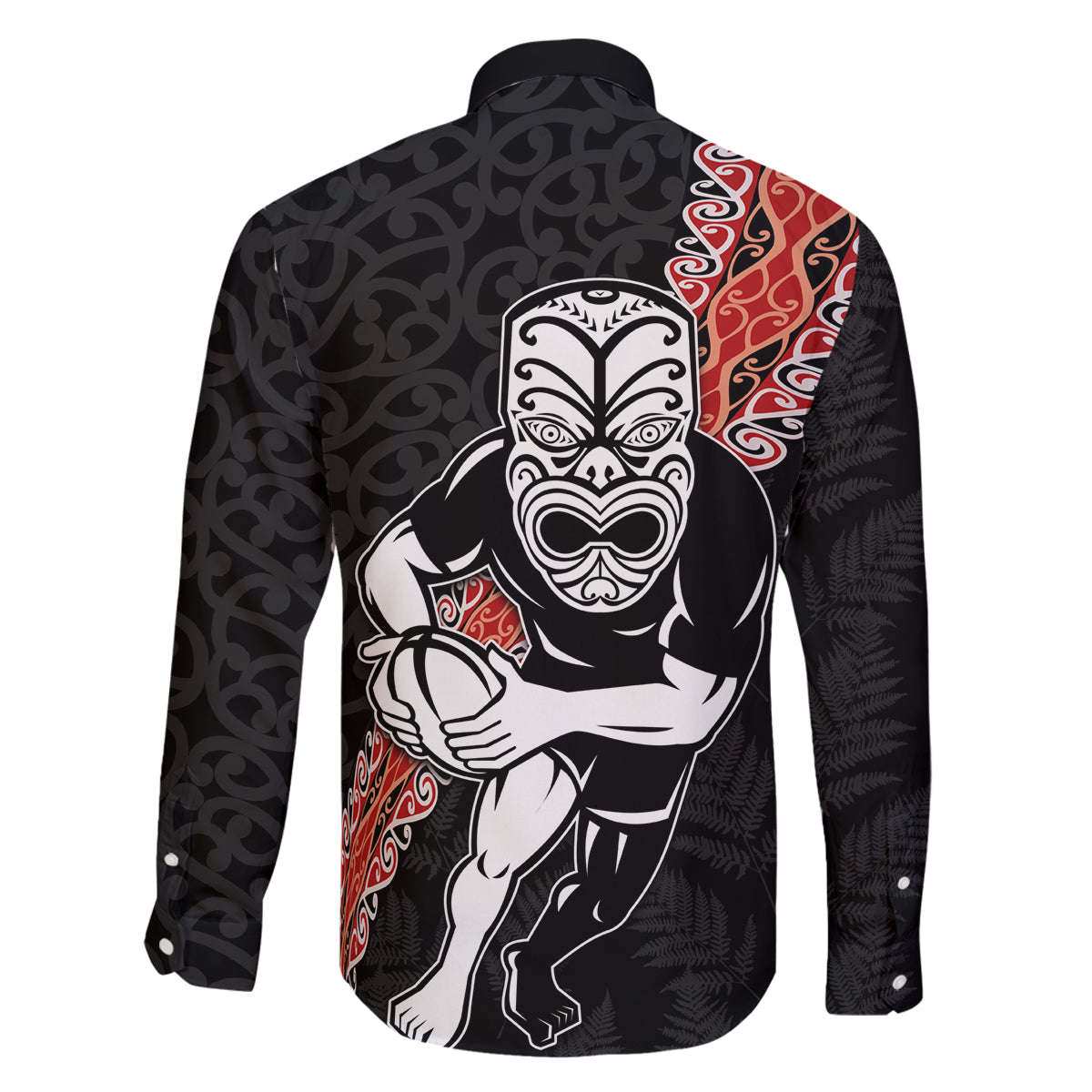 New Zealand Maori Warrior Rugby Family Matching Long Sleeve Bodycon Dress and Hawaiian Shirt Maori and Silver Fern Half Style