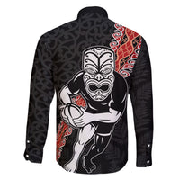 New Zealand Maori Warrior Rugby Family Matching Summer Maxi Dress and Hawaiian Shirt Maori and Silver Fern Half Style LT03 - Polynesian Pride