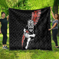 New Zealand Maori Warrior Rugby Quilt Maori and Silver Fern Half Style LT03 - Polynesian Pride