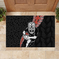 New Zealand Maori Warrior Rugby Rubber Doormat Maori and Silver Fern Half Style LT03 - Polynesian Pride