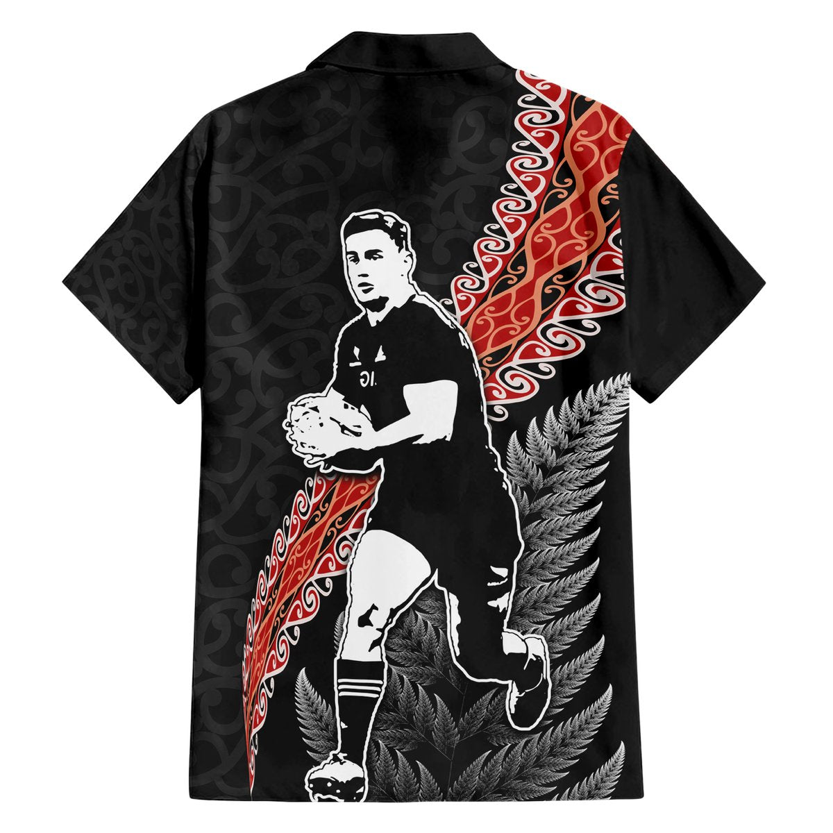 New Zealand Maori Rugby Player Hawaiian Shirt Maori and Silver Fern Half Style LT03 - Polynesian Pride
