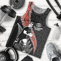 New Zealand Maori Rugby Player Men Tank Top Maori and Silver Fern Half Style LT03 - Polynesian Pride