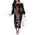 New Zealand Maori Rugby Player Off The Shoulder Long Sleeve Dress Maori and Silver Fern Half Style