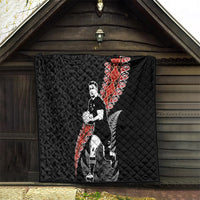 New Zealand Maori Rugby Player Quilt Maori and Silver Fern Half Style LT03 - Polynesian Pride