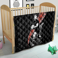 New Zealand Maori Rugby Player Quilt Maori and Silver Fern Half Style LT03 - Polynesian Pride