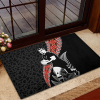 New Zealand Maori Rugby Player Rubber Doormat Maori and Silver Fern Half Style LT03 - Polynesian Pride
