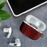 Hawaiian Monk Seal and Whale AirPods Case Kakau Tribal Pattern Red Color