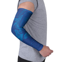 Hawaiian Monk Seal and Whale Arm Sleeves Kakau Tribal Pattern Blue Color LT03 - Polynesian Pride