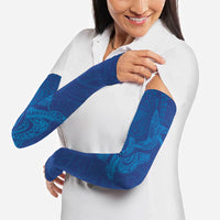 Hawaiian Monk Seal and Whale Arm Sleeves Kakau Tribal Pattern Blue Color LT03 - Polynesian Pride
