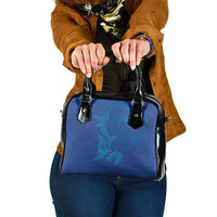 Hawaiian Monk Seal and Whale Shoulder Handbag Kakau Tribal Pattern Blue Color LT03 One Size Blue - Polynesian Pride