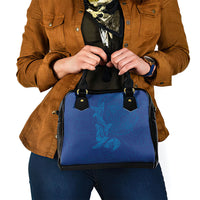 Hawaiian Monk Seal and Whale Shoulder Handbag Kakau Tribal Pattern Blue Color LT03 - Polynesian Pride