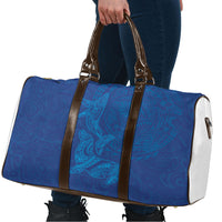 Hawaiian Monk Seal and Whale Travel Bag Kakau Tribal Pattern Blue Color
